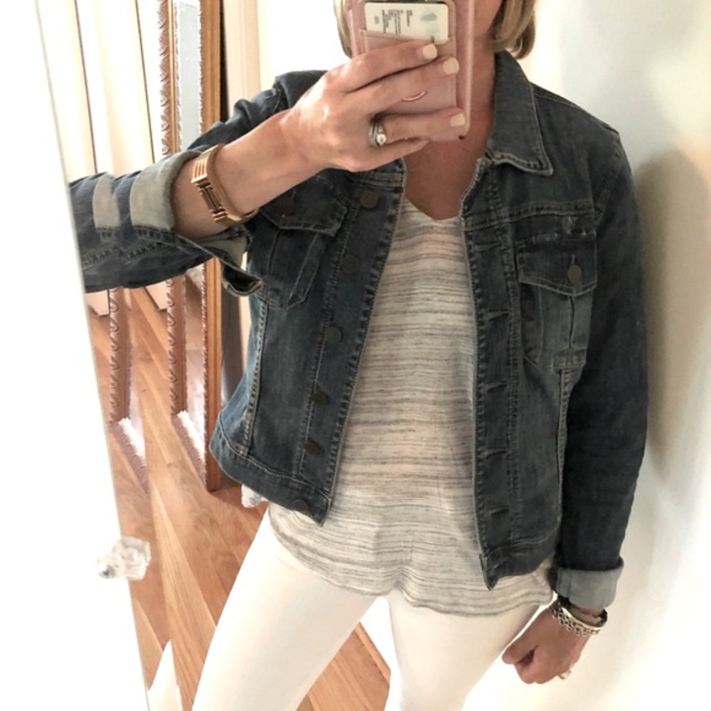Splendid Split-Back Studio Tee | Heather Gray | Soft Drapey Knit | EUC